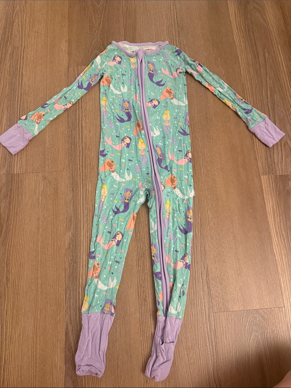 Little Sleepies convertible footie teal mermaid print - 2T